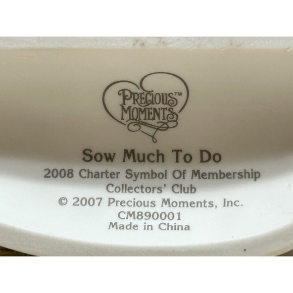 2007 Enesco Precious Moments Sow Much To Do Porcelain Figurine - Picture 8 of 15
